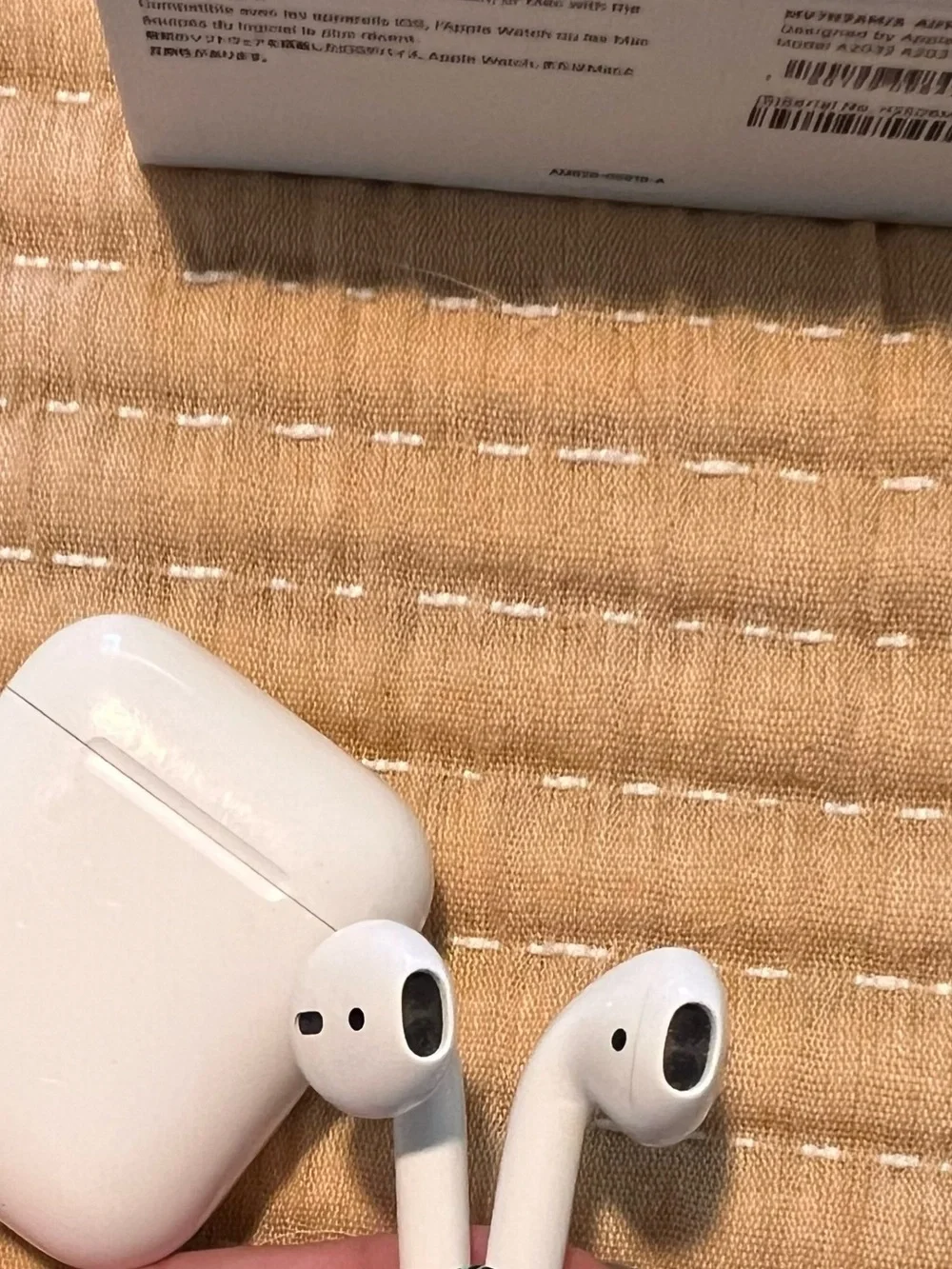 Apple AirPods Gen 2 with White Case and Mint Green Silicone Cover